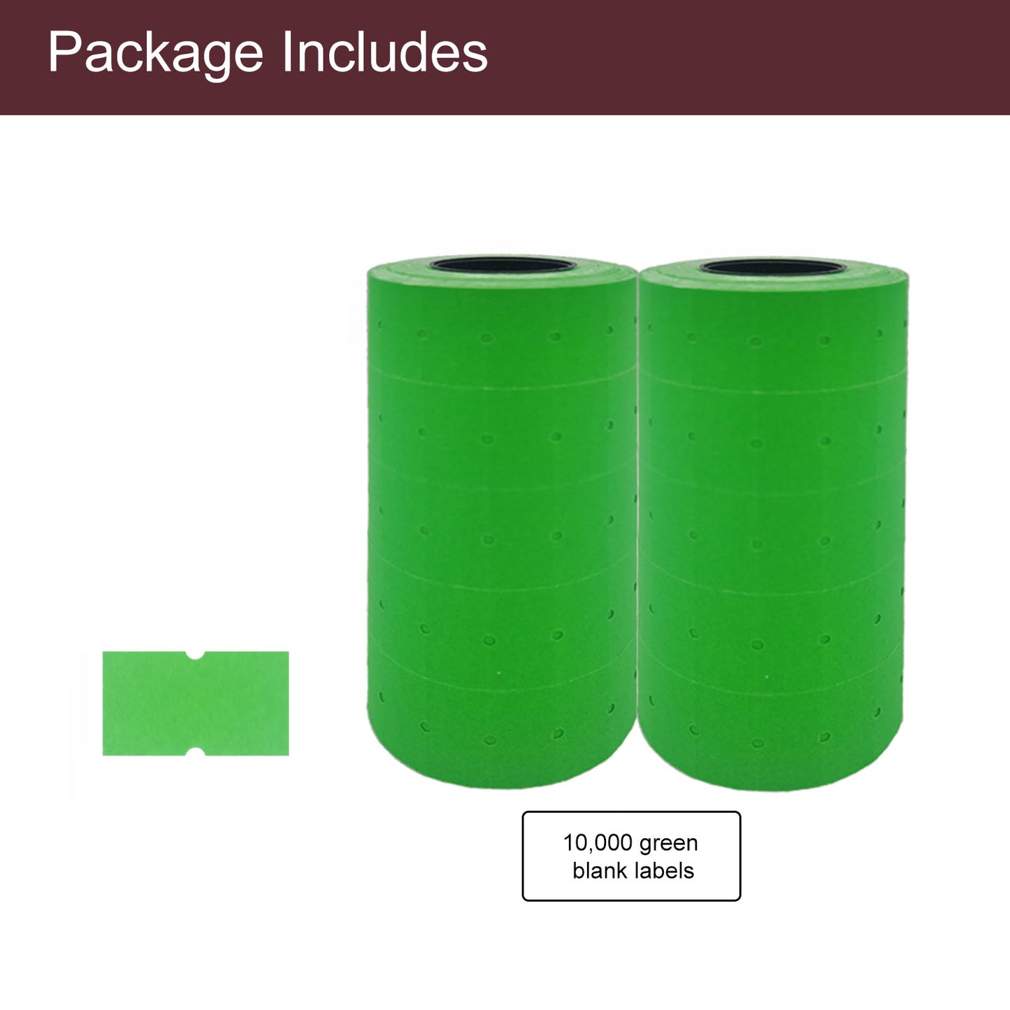 JayCo 1 Line Fluorescent Green Blank Labels - 10,000 Blank Price and Date Gun Labels
