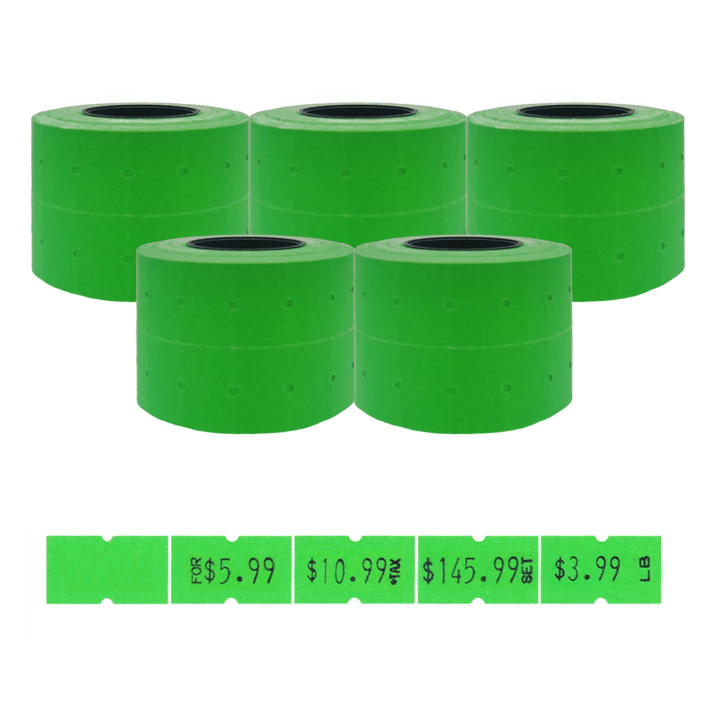 JayCo 1 Line Fluorescent Green Blank Labels - 10,000 Blank Price and Date Gun Labels