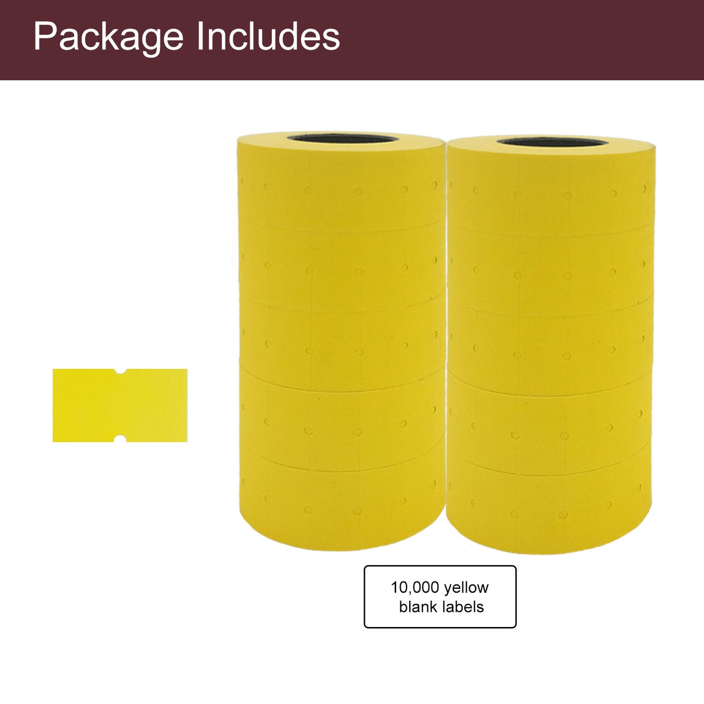 JayCo 1 Line Fluorescent Yellow Blank Labels - 10,000 Blank Price and Date Gun Labels