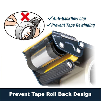 Excell Heavy-Duty Metal 2 Inch Packaging Tape Dispenser with Safety Blade Cover, Anti-Backflow Design, for Commercial Packaging, Shipping, Moving, Carton and Box Sealing