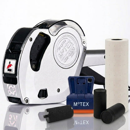 Motex Professional MX-5500NEW 1 Line 8 Digits Label Gun Kit - Includes 7,000 Blank Labels, Label Scraper and 1 Inker with 2 Ink Refill - for Grocery Store, Retail Shop, Garage Sale