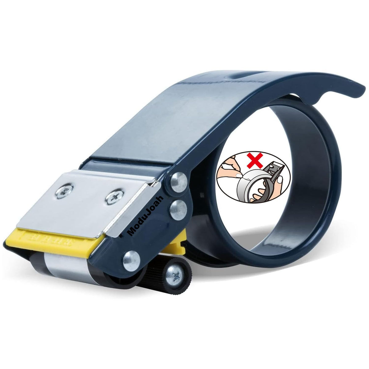 Excell Heavy-Duty Metal 2 Inch Packaging Tape Dispenser with Safety Blade Cover, Anti-Backflow Design, for Commercial Packaging, Shipping, Moving, Carton and Box Sealing