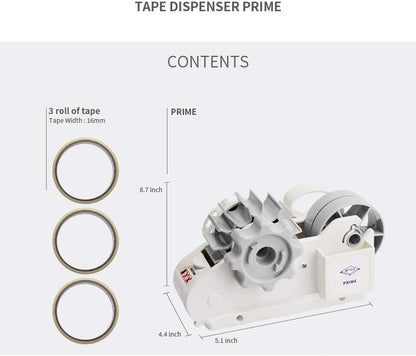 MoTEX Tape Dispenser Compatible with 3 Inch Core Tapes, 3 Rolls of Transparent Tapes with Dispenser -Prime (Light Pink)