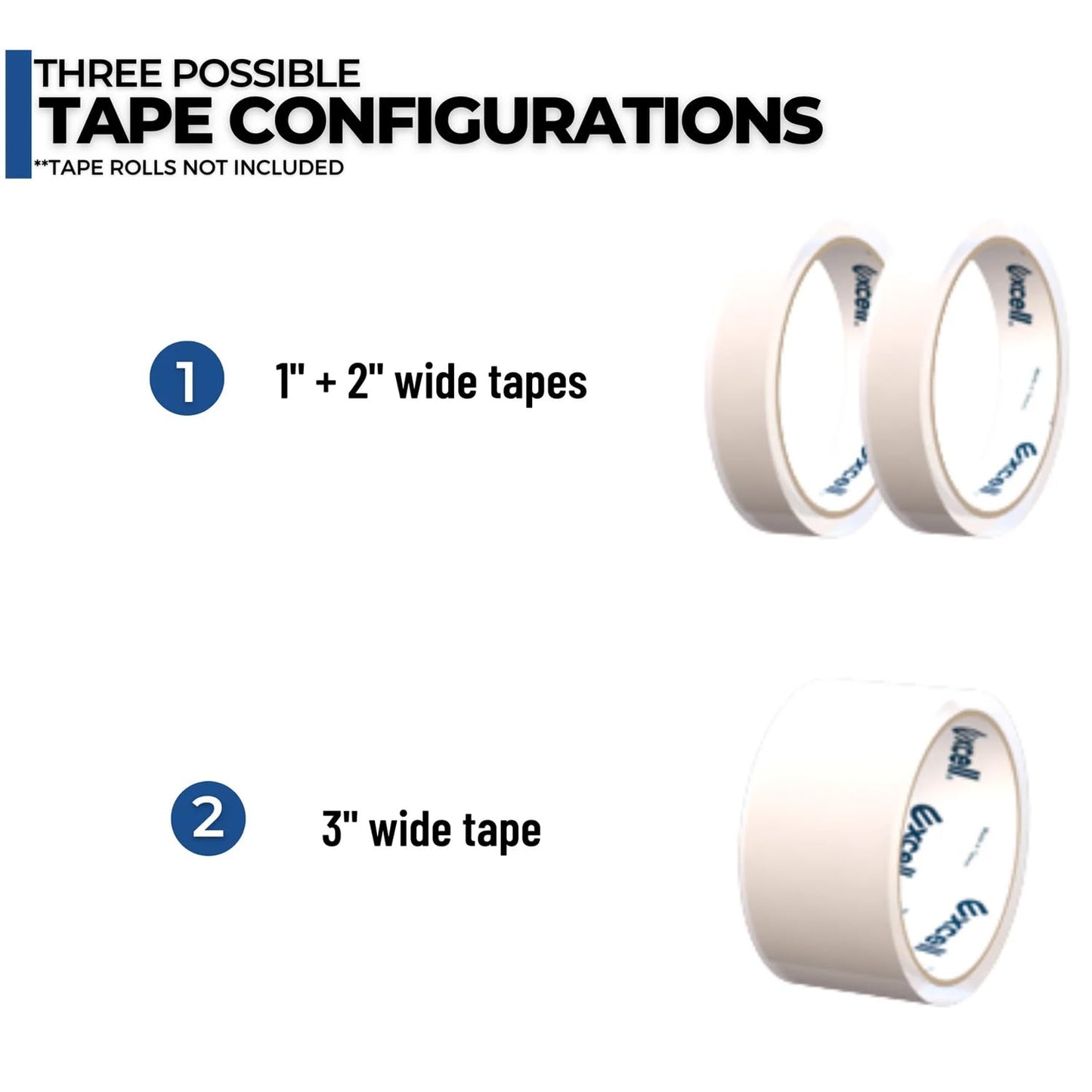 Excell Premium Steel 3 inch Core Metal Multi-Roll Desktop Tape Dispenser for Masking, Packing, Shipping, Packaging, and Painter (1-inch Wide)