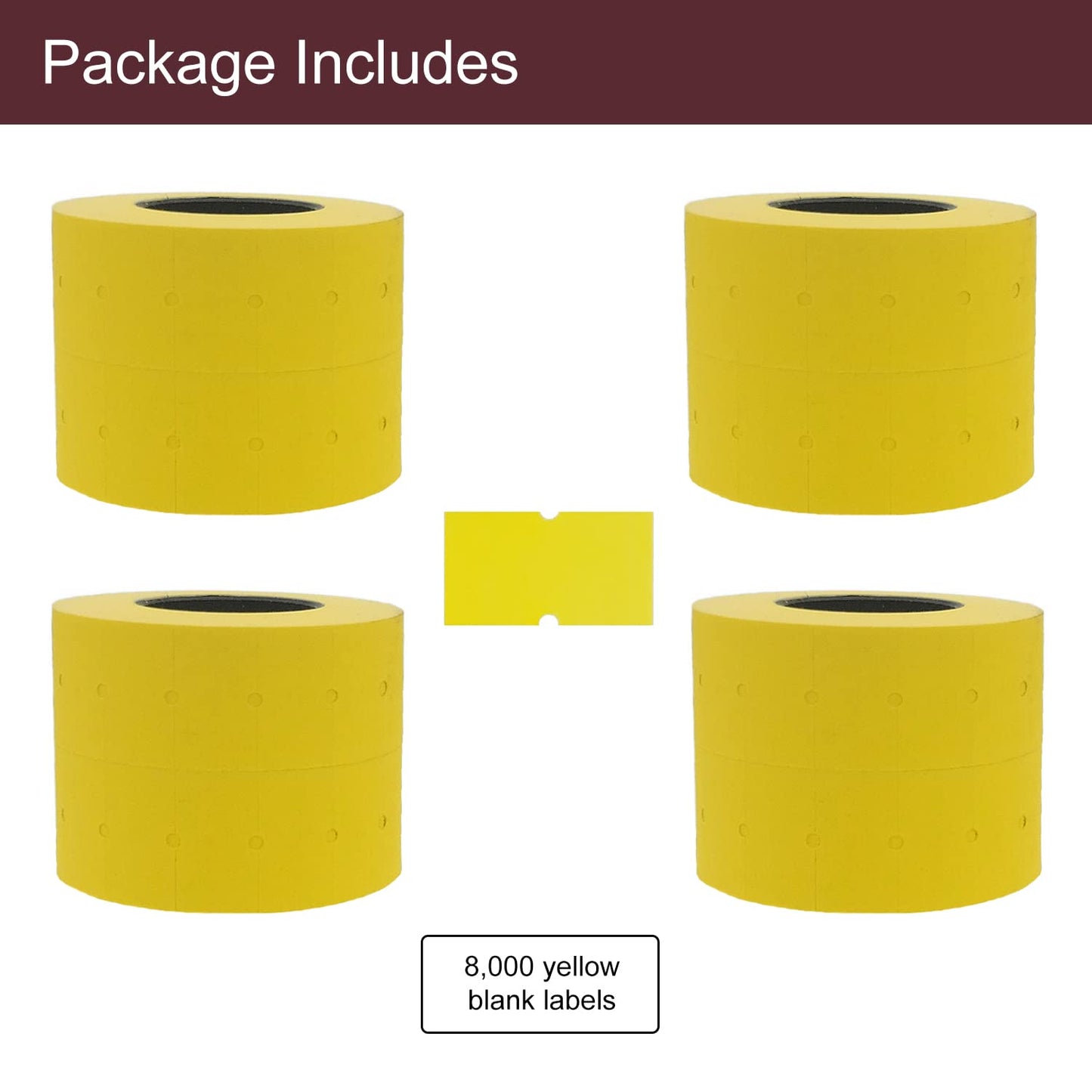 Motex 1 Line White Labels - 10,000 White Blank Price and Date Gun Labels with 1 Ink Roll, Fits MX-5500 and Perco 1 Line Price and Date Guns