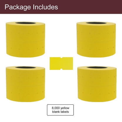 Motex 1 Line White Labels - 10,000 White Blank Price and Date Gun Labels with 1 Ink Roll, Fits MX-5500 and Perco 1 Line Price and Date Guns