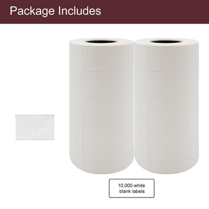 Motex 2 Line Blank Labels, Fits MX-2316NEW - 10,000 White Blank Price and Date Gun Labels