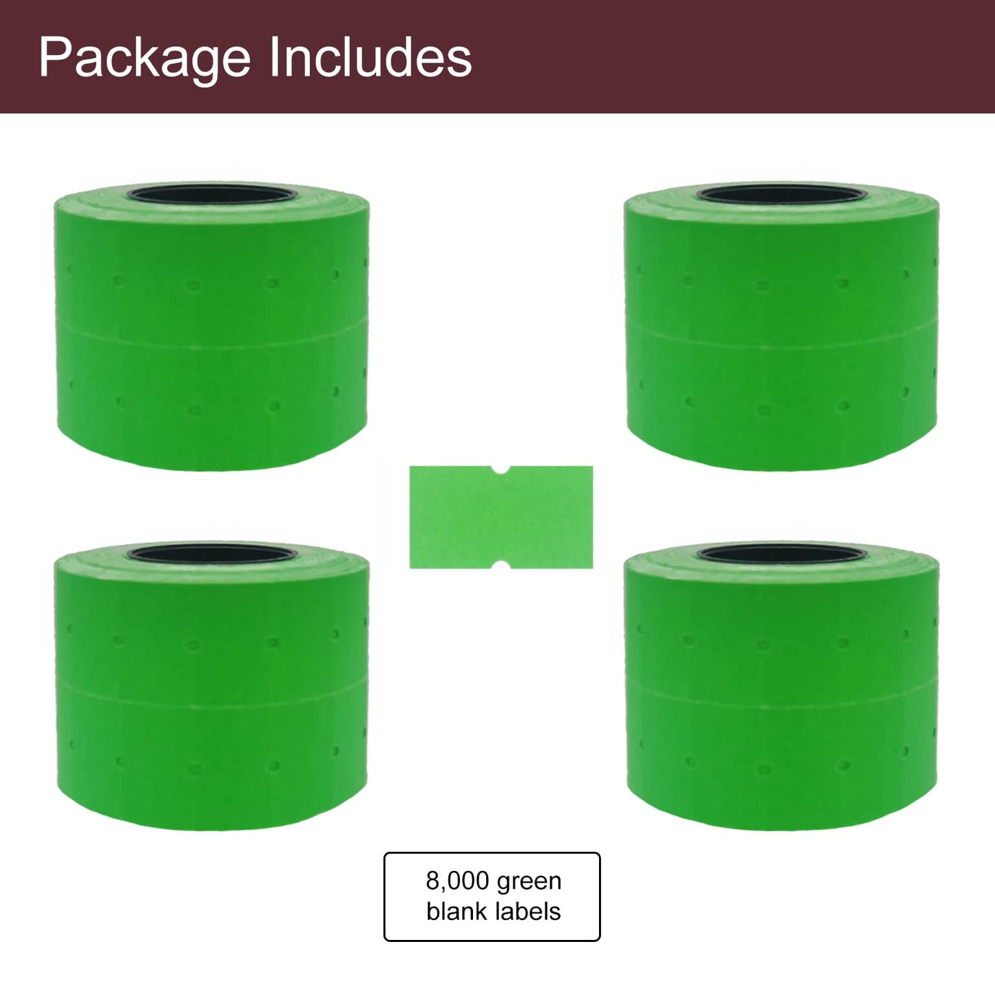 Motex 1 Line White Labels - 10,000 White Blank Price and Date Gun Labels with 1 Ink Roll, Fits MX-5500 and Perco 1 Line Price and Date Guns