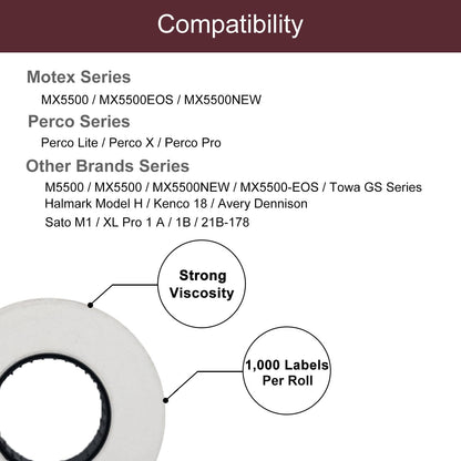 JayCo 1 Line White Blank Labels - 10,000 Blank Price and Date Gun Labels