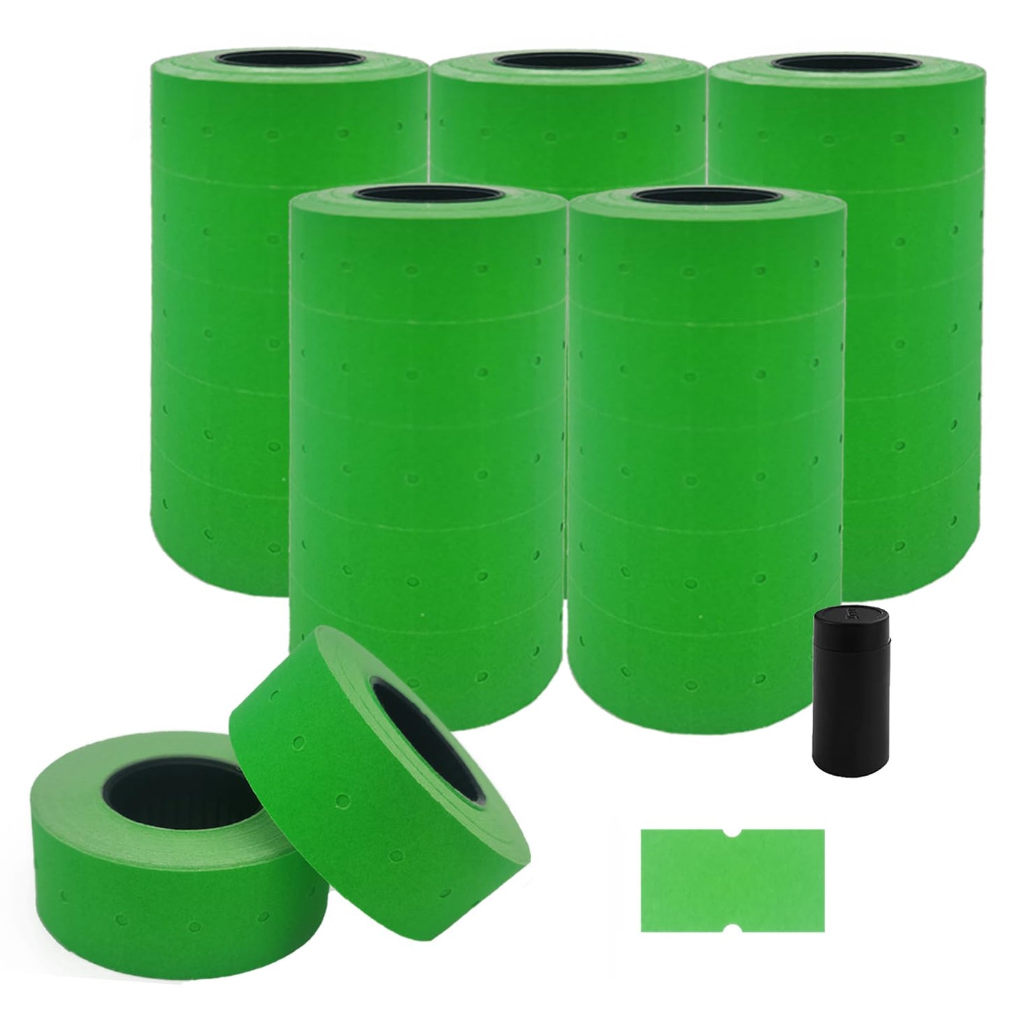 Motex 1 Line White Labels - 10,000 White Blank Price and Date Gun Labels with 1 Ink Roll, Fits MX-5500 and Perco 1 Line Price and Date Guns