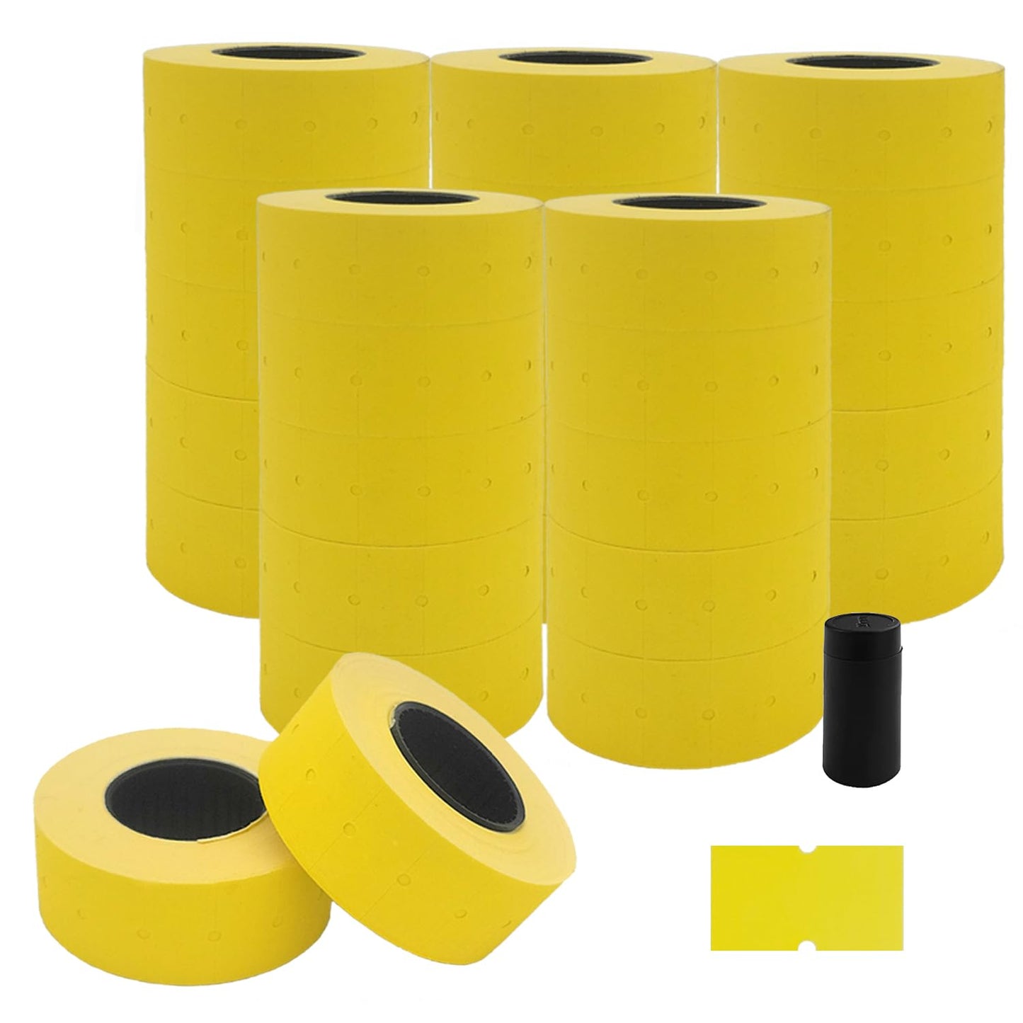 Motex 1 Line White Labels - 10,000 White Blank Price and Date Gun Labels with 1 Ink Roll, Fits MX-5500 and Perco 1 Line Price and Date Guns