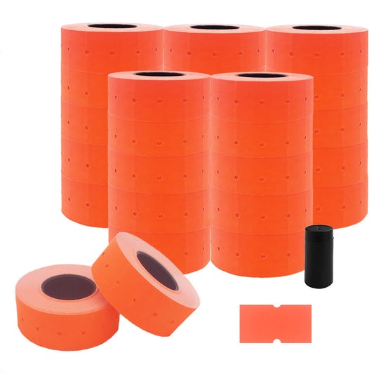 Motex 1 Line White Labels - 10,000 White Blank Price and Date Gun Labels with 1 Ink Roll, Fits MX-5500 and Perco 1 Line Price and Date Guns