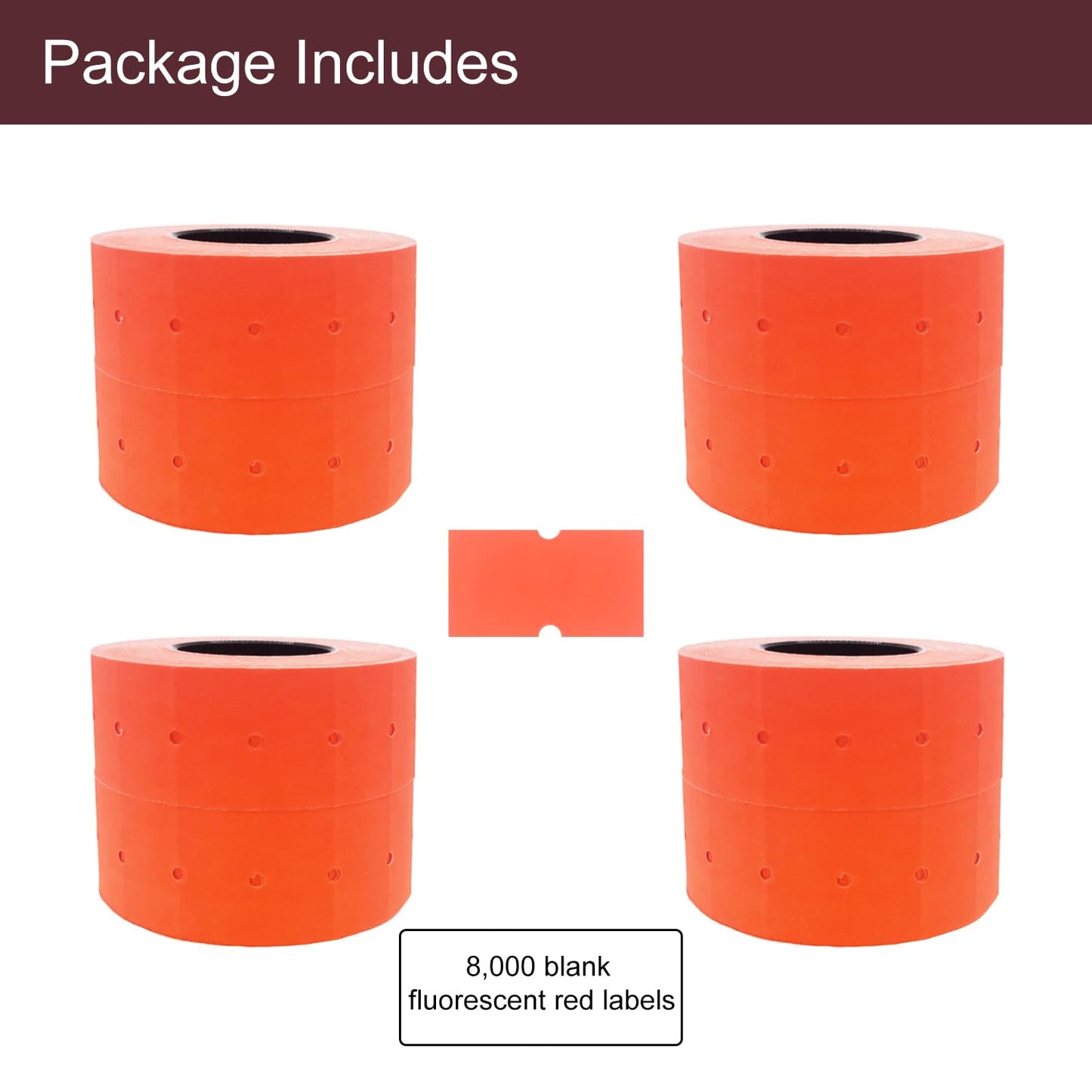 Motex 1 Line White Labels - 10,000 White Blank Price and Date Gun Labels with 1 Ink Roll, Fits MX-5500 and Perco 1 Line Price and Date Guns