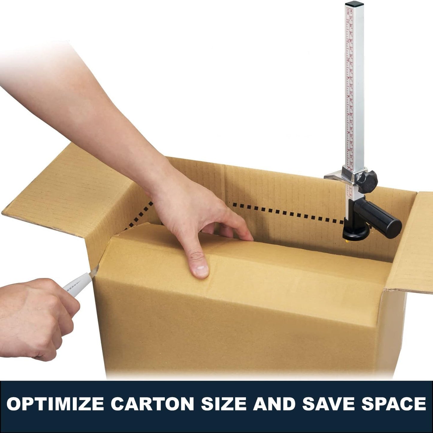 MDJ by Excell Box Resizer with Safety Blade Cover & Scoring Wheel, Reduce Carton Size, Customize Shipping Box - Box scorer Tool Cardboard Box reducer for E-commerce Business, Warehouse Packaging