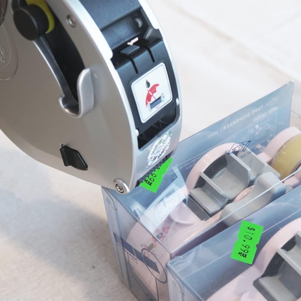 Motex 1 Line White Labels - 10,000 White Blank Price and Date Gun Labels with 1 Ink Roll, Fits MX-5500 and Perco 1 Line Price and Date Guns