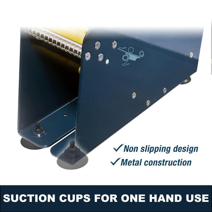 Manual Label Sticker Dispenser with 4 Suction Cups Base for Tabletop, Adjustable Holder for Multiple Rolls