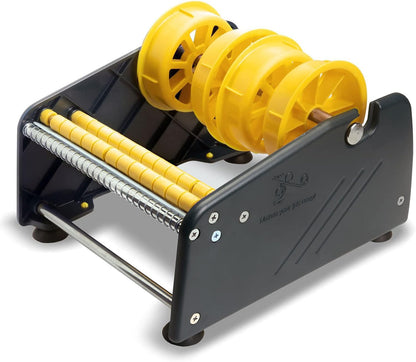 Manual Label Sticker Dispenser with 4 Suction Cups Base for Tabletop, Adjustable Holder for Multiple Rolls