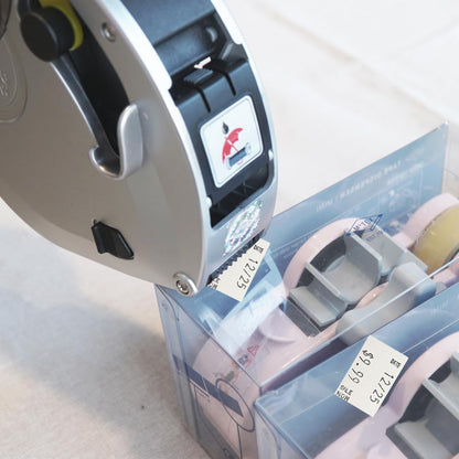 Motex MX-5500 New Version 1 Line 8 Digits Date Marking Gun – Pre-Loaded 1,000 White Sticker Labels and Pre-Loaded Inker with 1 Ink Refill - for Grocery Store, Retail Shop, Garage Sale (White)