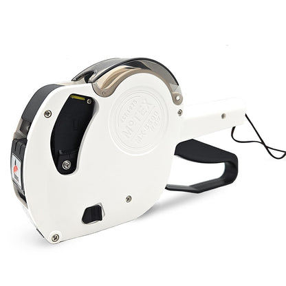 Motex MX-5500 New Version 1 Line 8 Digits Date Marking Gun – Pre-Loaded 1,000 White Sticker Labels and Pre-Loaded Inker with 1 Ink Refill - for Grocery Store, Retail Shop, Garage Sale (White)