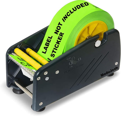 Manual Label Sticker Dispenser with 4 Suction Cups Base for Tabletop, Adjustable Holder for Multiple Rolls