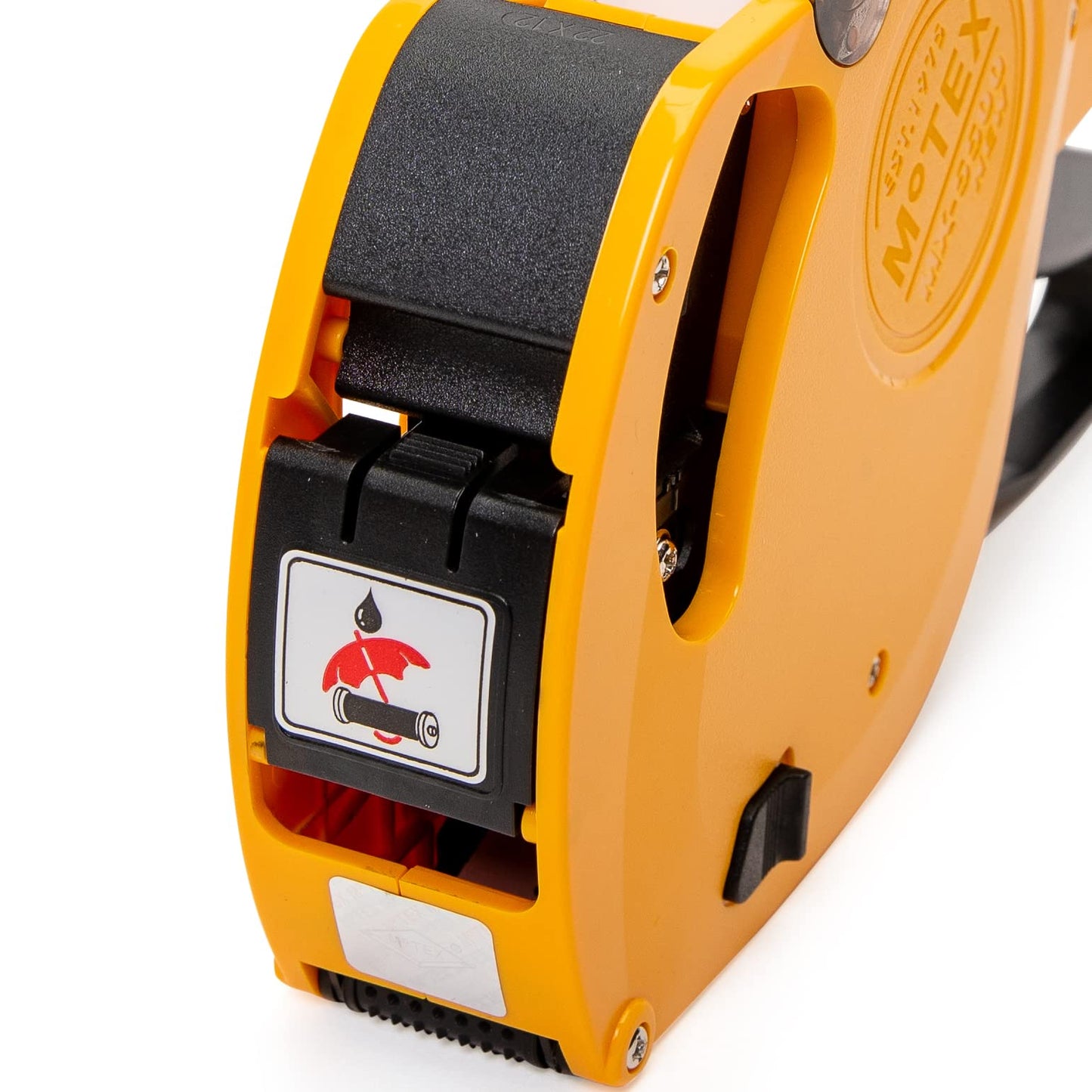 Motex MX-5500 New Version 1 Line 8 Digits Date Marking Gun – Pre-Loaded 1,000 White Sticker Labels and Pre-Loaded Inker with 1 Ink Refill - for Grocery Store, Retail Shop, Garage Sale (White)