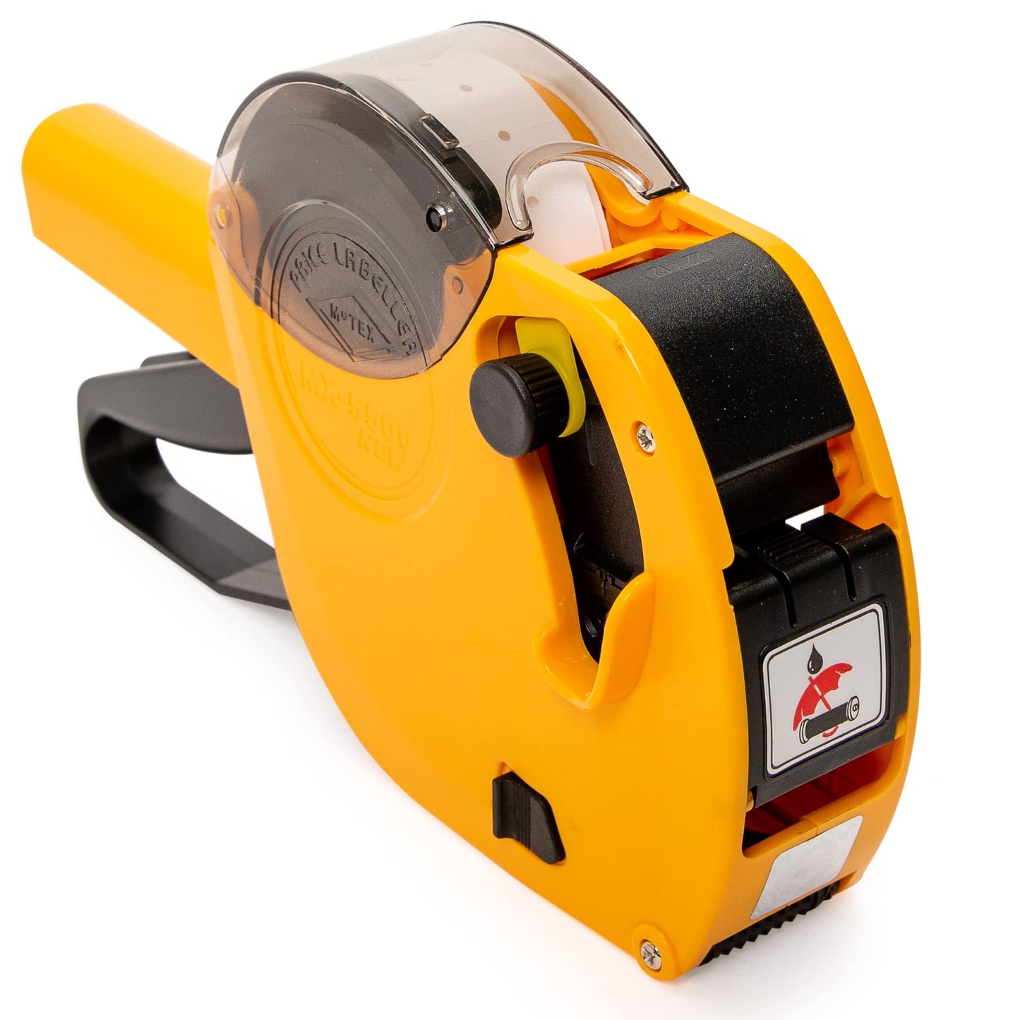 Motex MX-5500 New Version 1 Line 8 Digits Date Marking Gun – Pre-Loaded 1,000 White Sticker Labels and Pre-Loaded Inker with 1 Ink Refill - for Grocery Store, Retail Shop, Garage Sale (White)