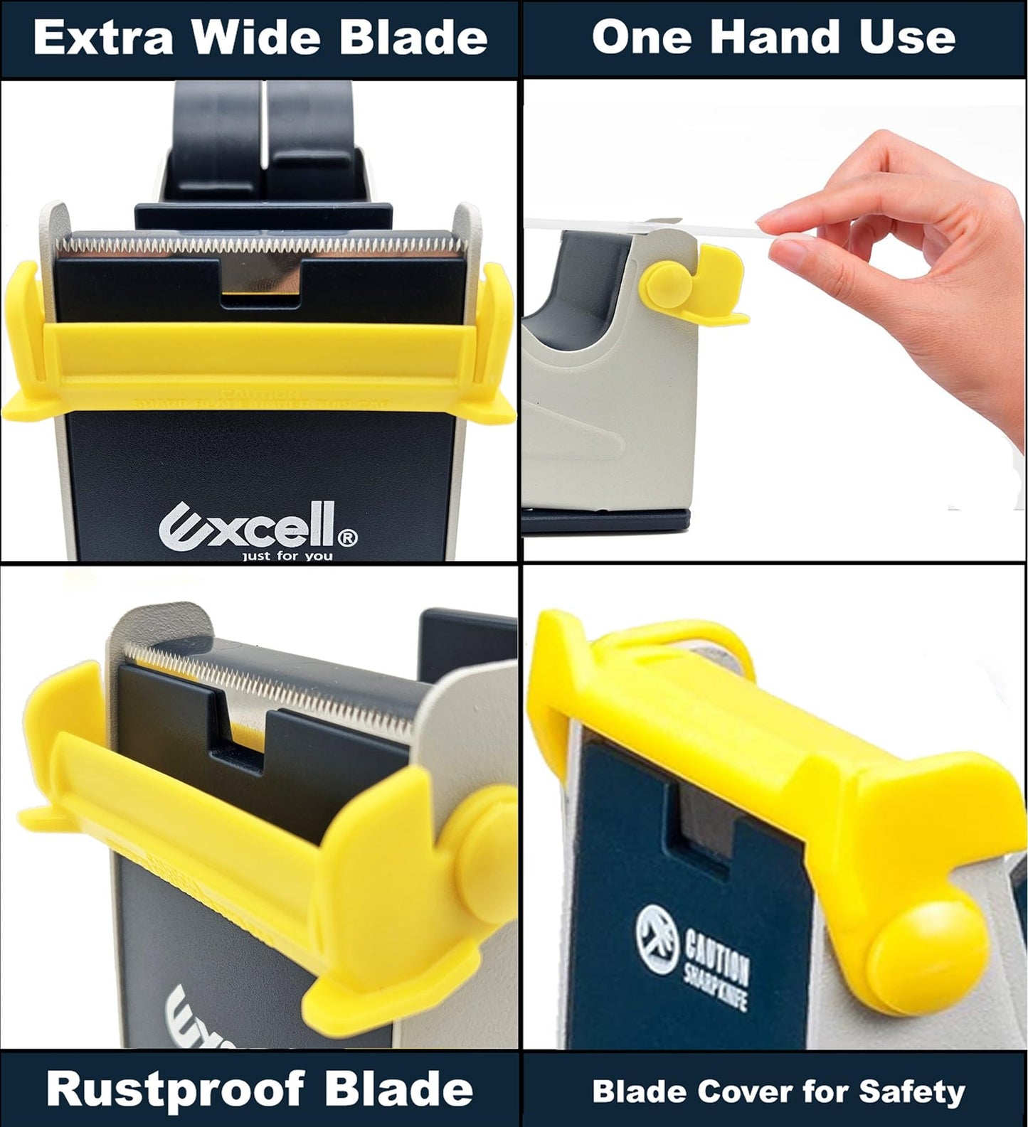 Excell Premium Steel 3 inch Core Metal Multi-Roll Desktop Tape Dispenser for Masking, Packing, Shipping, Packaging, and Painter (1-inch Wide)