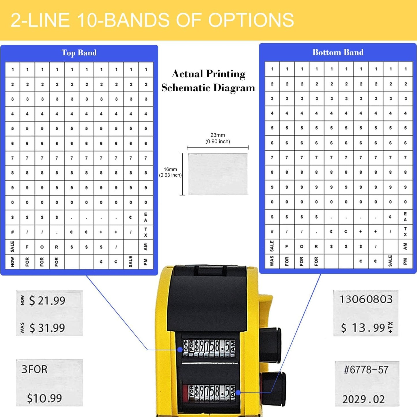Motex MX-2316NEW 2 Line 20 Digits Price Tag Gun – 10 Digits Per line, Pre-Loaded 1,000 White Sticker Labels and Pre-Loaded Inker with 1 Ink Refill (Copy)