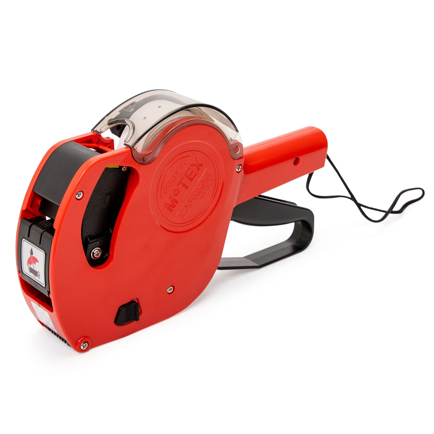 Motex MX-5500 New Version 1 Line 8 Digits Date Marking Gun – Pre-Loaded 1,000 White Sticker Labels and Pre-Loaded Inker with 1 Ink Refill - for Grocery Store, Retail Shop, Garage Sale (White)