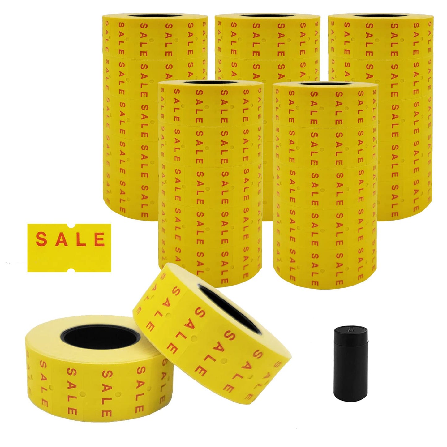 Motex 1 Line White Labels - 10,000 White Blank Price and Date Gun Labels with 1 Ink Roll, Fits MX-5500 and Perco 1 Line Price and Date Guns