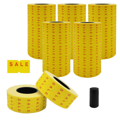 Motex 1 Line White Labels - 10,000 White Blank Price and Date Gun Labels with 1 Ink Roll, Fits MX-5500 and Perco 1 Line Price and Date Guns