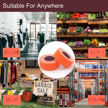 Motex 1 Line White Labels - 10,000 White Blank Price and Date Gun Labels with 1 Ink Roll, Fits MX-5500 and Perco 1 Line Price and Date Guns