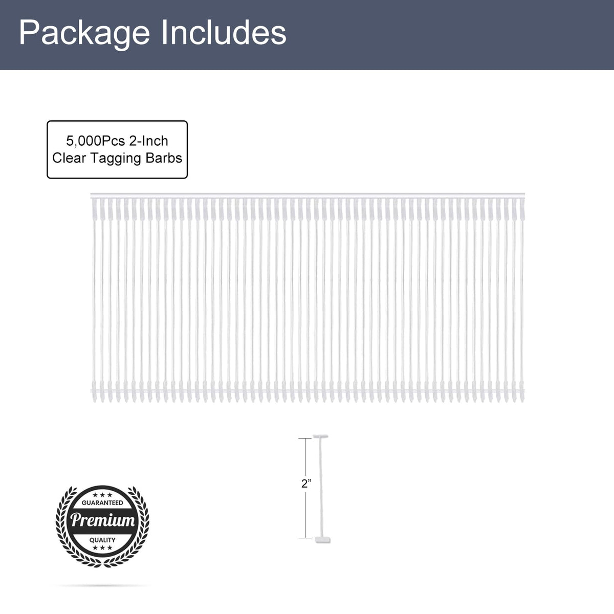 Motex 2 Inch 5000pcs Fine Tagging Gun Fasteners, Clothing Tag Barbs Attachments Price Label for All Fine Price Tag Gun with no Jamming, Clear
