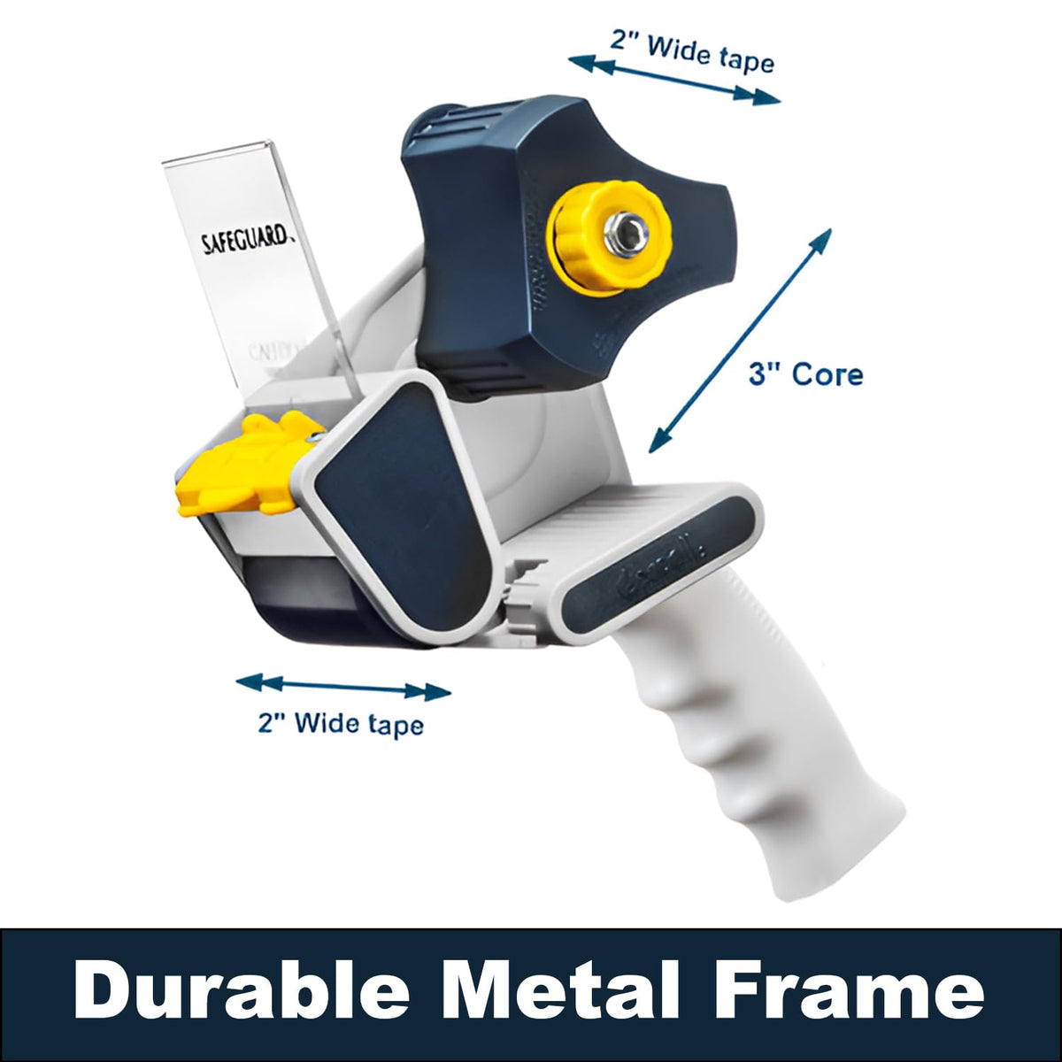 Excell Packing Tape Gun Dispenser with Safety Blade Cover, 2 Inch Wide Carton Packing Tape for Commercial Packaging, Shipping, Moving, Carton and Box Sealing