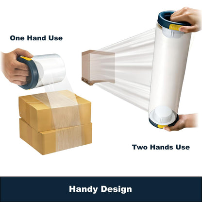 Excell Stretch Wrap Film Dispenser with a Brake, Hand Saver for Easy Pallet Packaging, Wrap Handle for Shrink Film Packing, Moving, E-Commerce, Factory & Warehouse, Fits Any 3" Core Film
