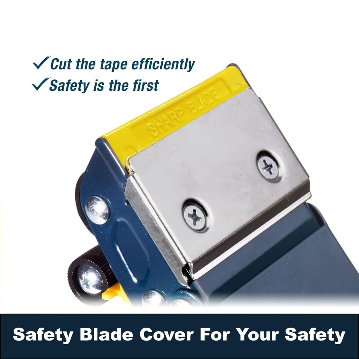 Excell Heavy-Duty Metal 2 Inch Packaging Tape Dispenser with Safety Blade Cover, Anti-Backflow Design, for Commercial Packaging, Shipping, Moving, Carton and Box Sealing