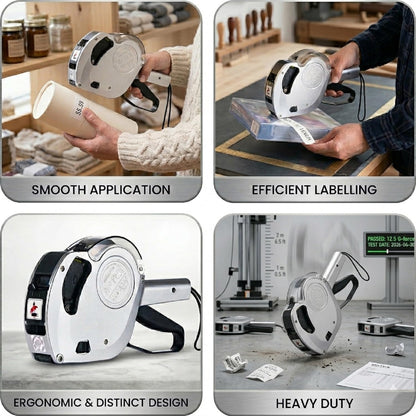Motex Professional MX-5500NEW 1 Line 8 Digits Label Gun Kit - Includes 7,000 Blank Labels, Label Scraper and 1 Inker with 2 Ink Refill - for Grocery Store, Retail Shop, Garage Sale